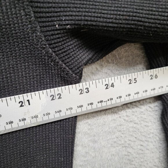 Planet Of The Grapes Men Shirt 3XL‎ Black Waffle Knit Long Sleeve Logo Tee - Picture 6 of 8